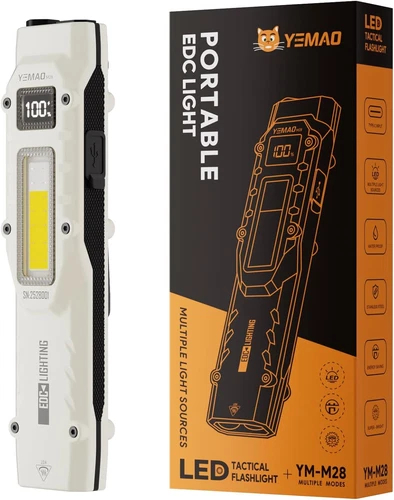 Flat Flashlights Rechargeable Small Tactical Flashlight with Clip, Stainless Steel