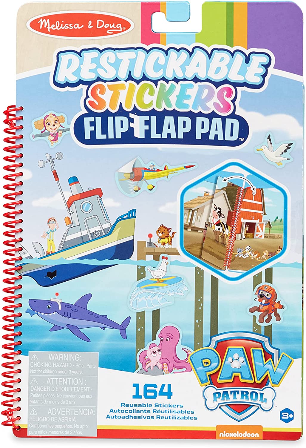 Melissa & Doug PAW Patrol Restickable Stickers Flip-Flap Pad - Adventure Bay