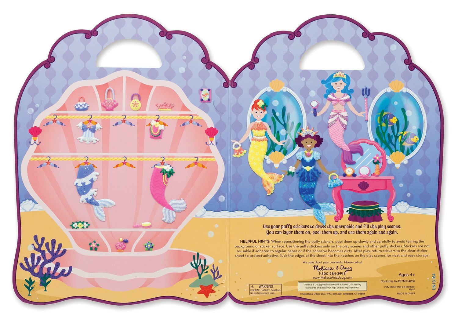 Melissa and Doug Puffy Sticker Play Set &ndash; Mermaid