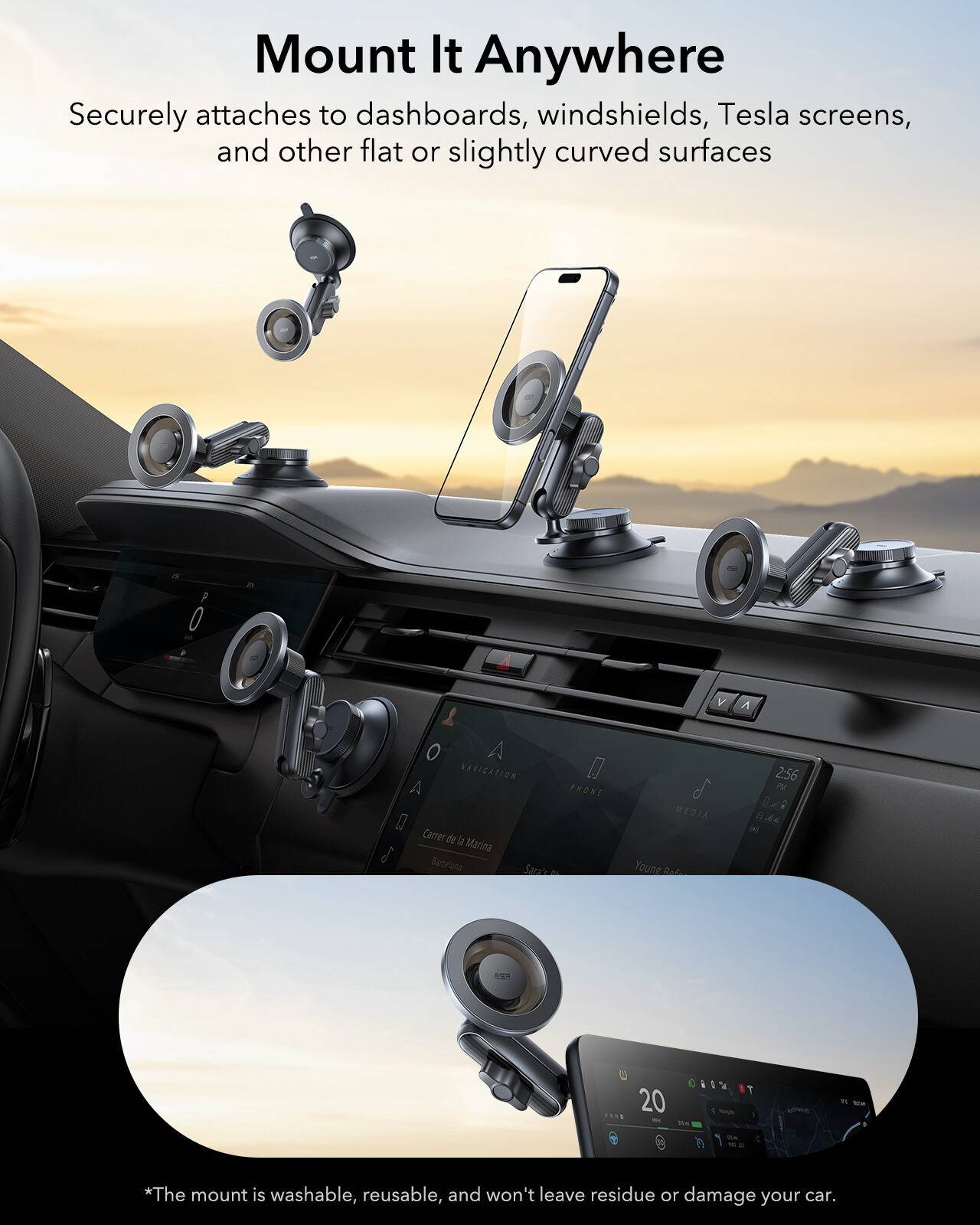 ESR OmniLock Dash/Windshield/Screen MagSafe Car Mount (Suction Cup)