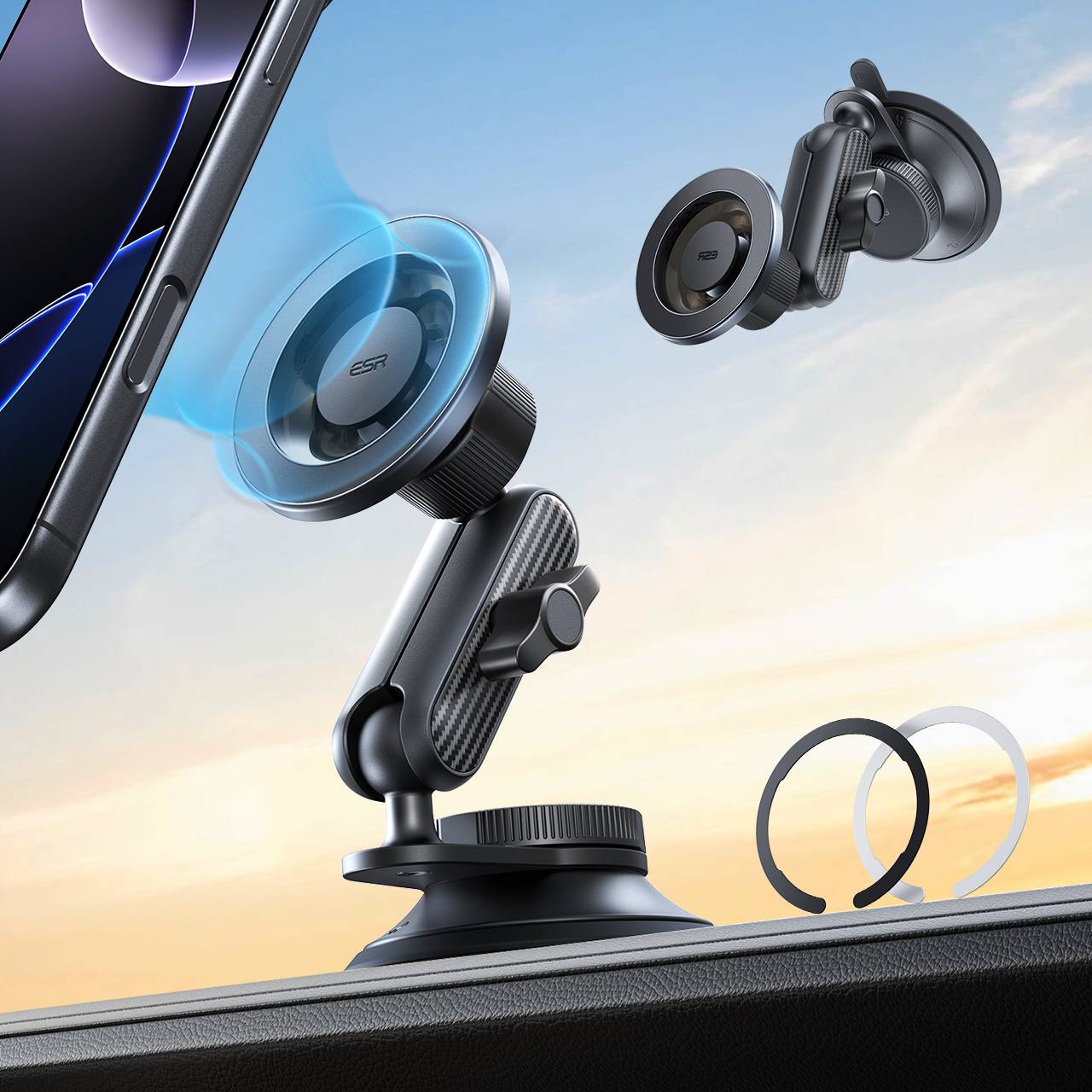 ESR OmniLock Dash/Windshield/Screen MagSafe Car Mount (Suction Cup)
