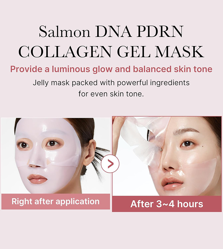 Medicube Salmon DNA PDRN Pink Collagen Gel Mask, Pack of 4 - 28g