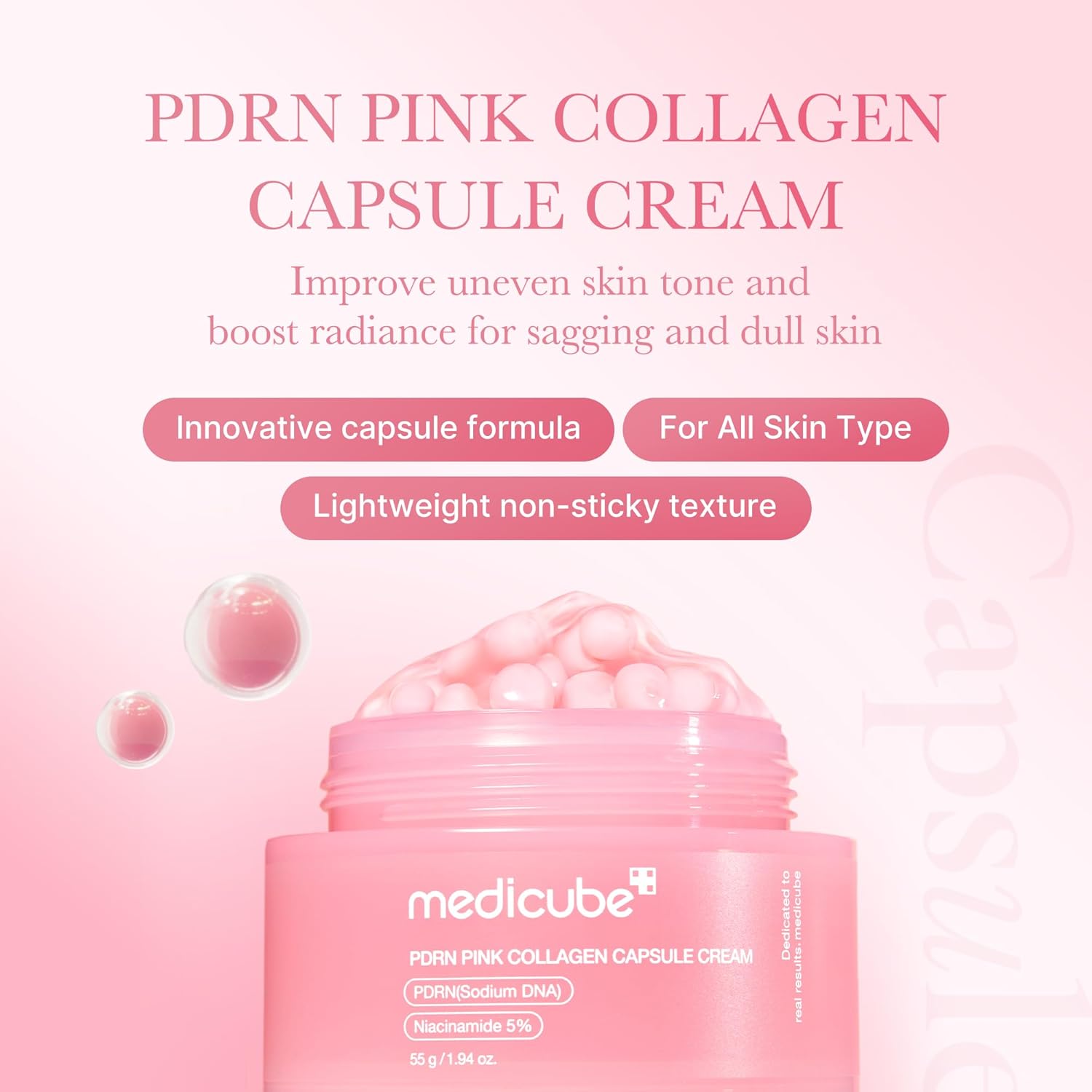 Medicube Pdrn Pink Collagen Capsule Cream - 55g