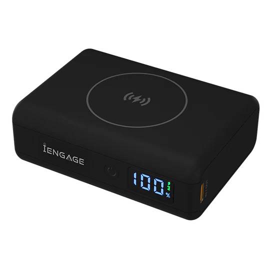 iEngage Compact Wireless Magnetic Power Bank 10000 mAh W/Led Display Pd 45W