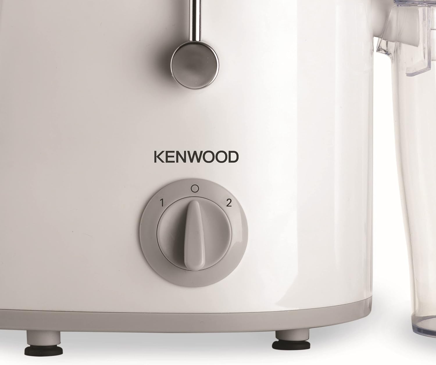 Kenwood Juicer 800W Juice Extractor with 75mm Wide Feed Tube, 2 Speed, Transparent Juice Jug, Pulp Container, Anti-Drip for Home, Office, Restaurant & Cafeteria JEP02.A0WH White