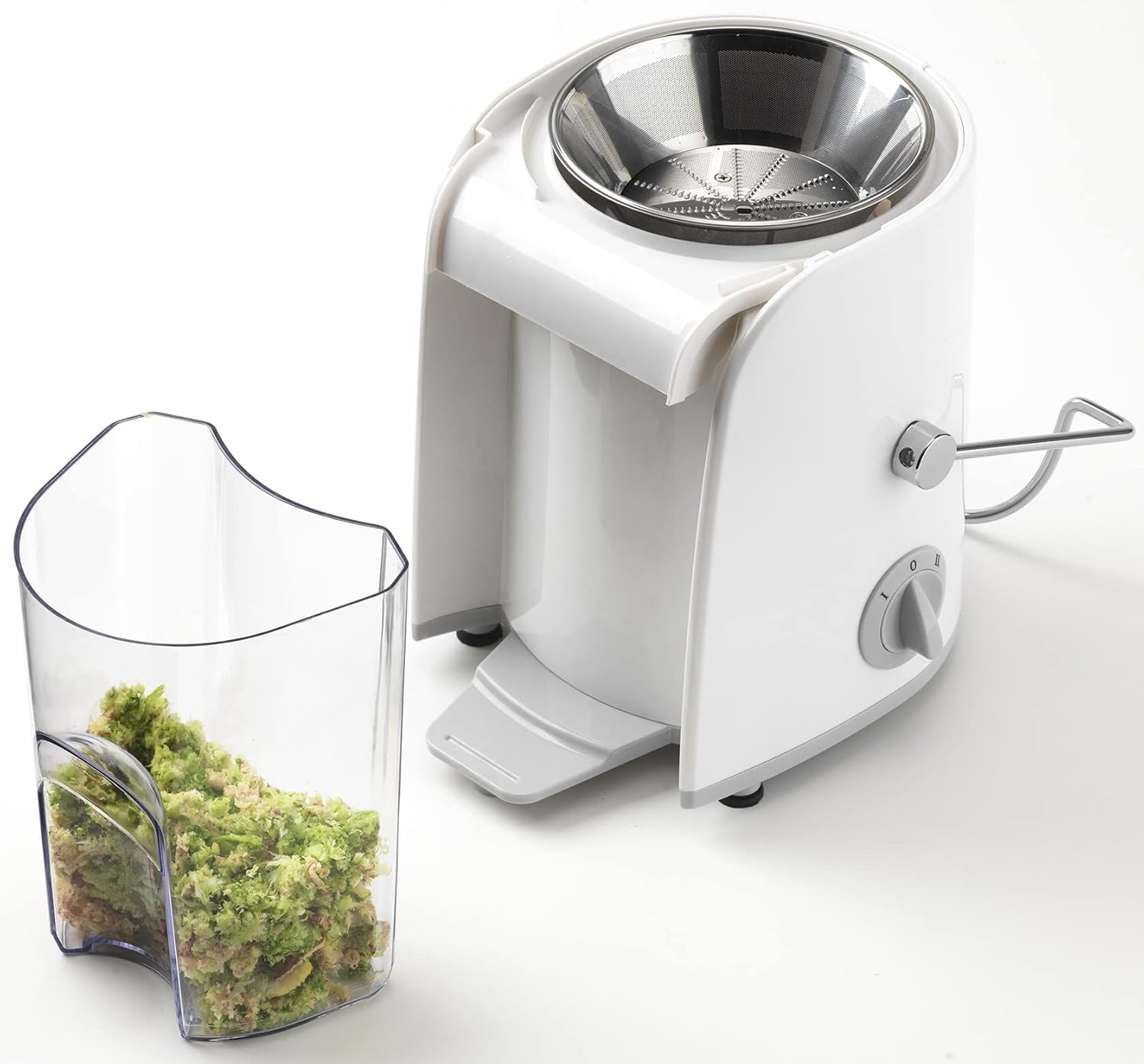Kenwood Juicer 800W Juice Extractor with 75mm Wide Feed Tube, 2 Speed, Transparent Juice Jug, Pulp Container, Anti-Drip for Home, Office, Restaurant & Cafeteria JEP02.A0WH White
