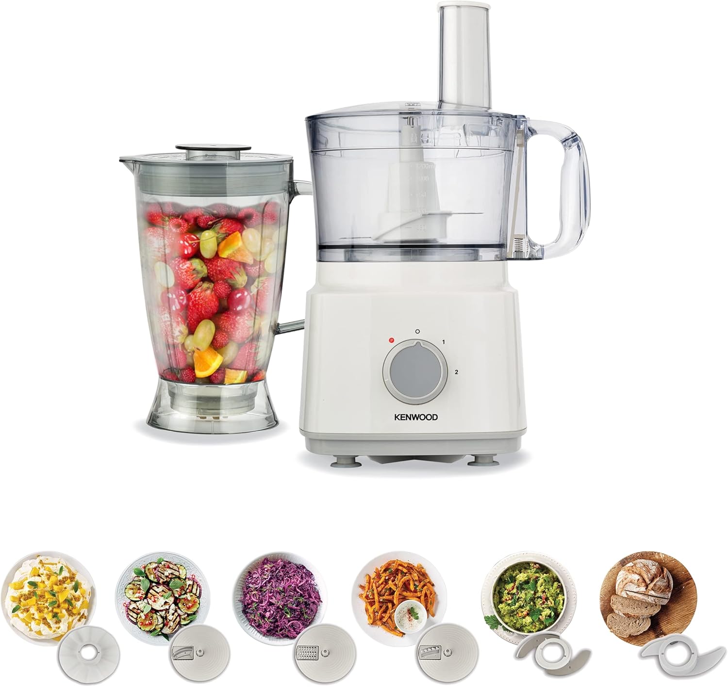 Kenwood 750W Food Processor with Blender & Dough Maker &ndash; White