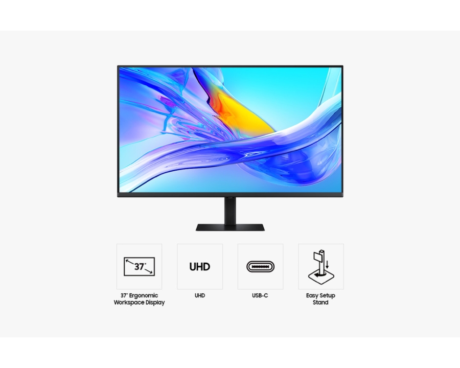 Samsung 37 Inch ViewFinity Monitor S8 S8UD 4K 60Hz with USB Type C - Black
