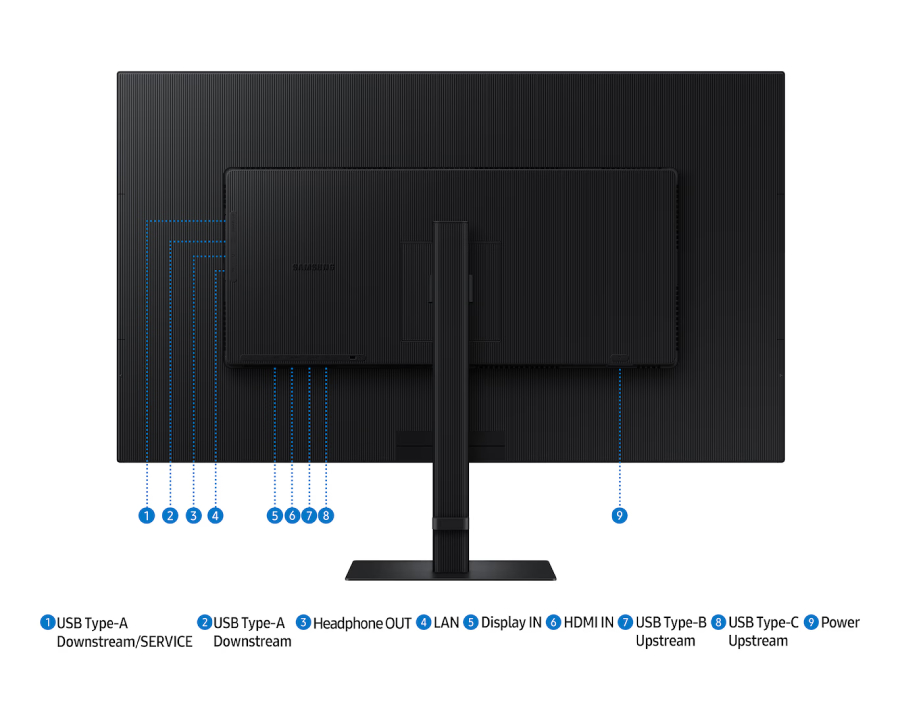 Samsung 37 Inch ViewFinity Monitor S8 S8UD 4K 60Hz with USB Type C - Black
