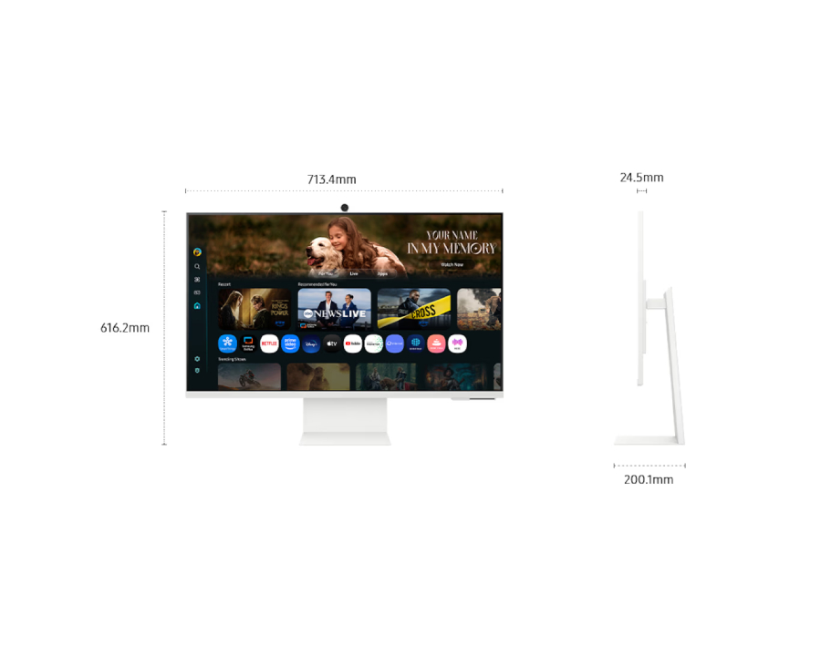 Samsung 32 Inch Smart Monitor M8 M80F 4K Samsung Vision AI - White
