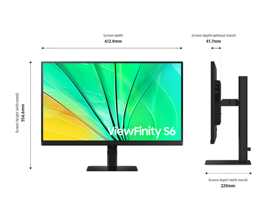 Samsung 27 Inch S60D QHD ViewFinity High Resolution Monitor - Black