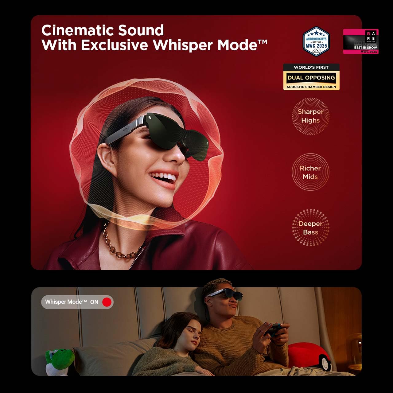 RayNeo Air 3s AR Glasses 201" Portable Cinema for Movies & Games