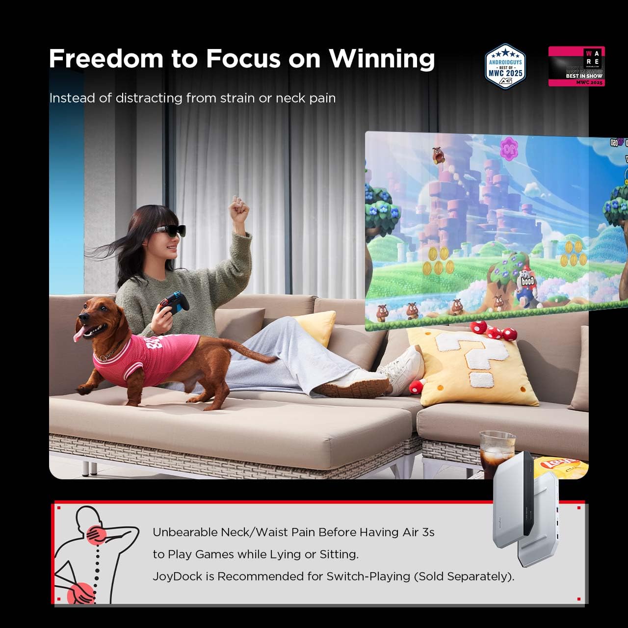 RayNeo Air 3s AR Glasses 201" Portable Cinema for Movies & Games