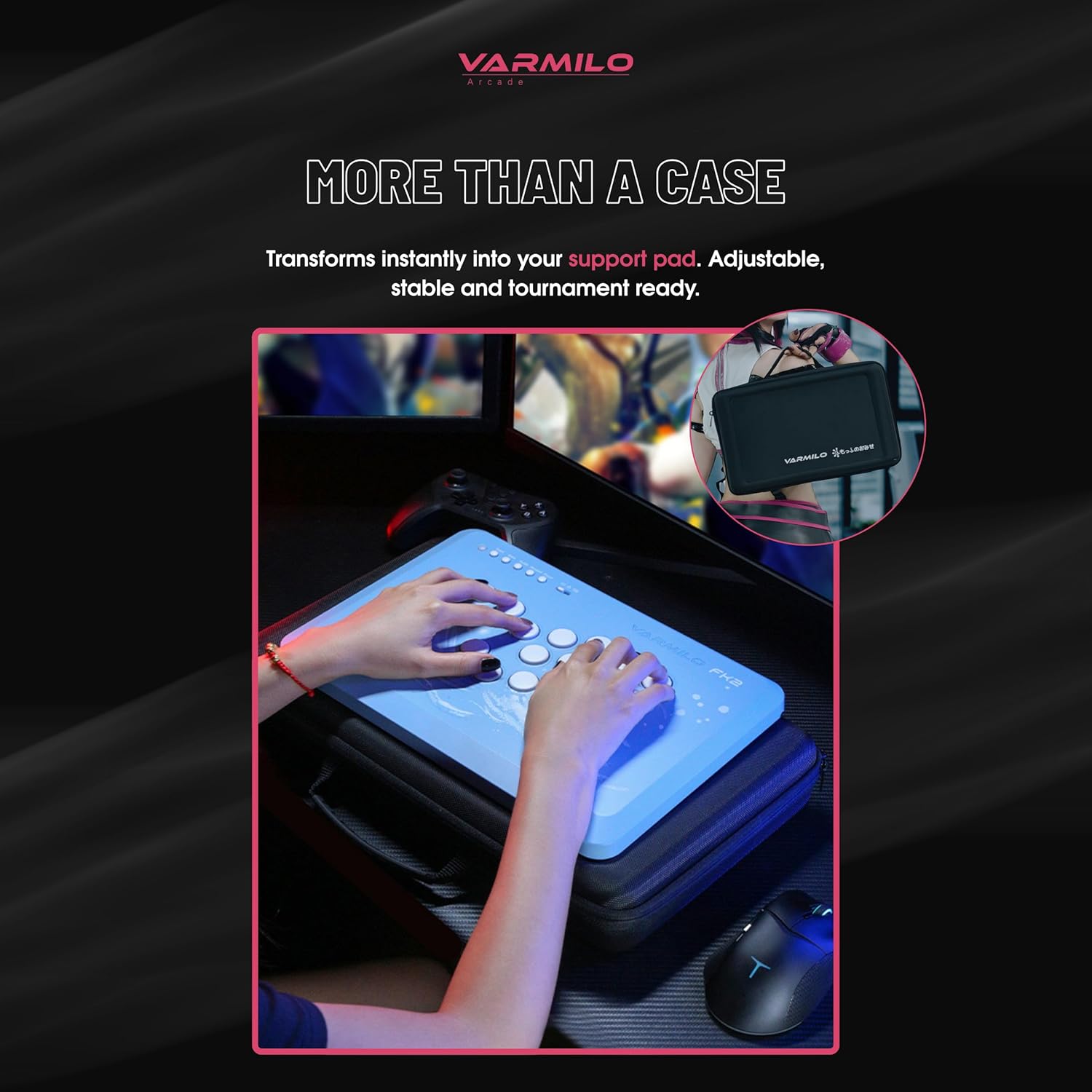 Varmilo Fighting King 2 Arcade Controller for PC - Classic Black