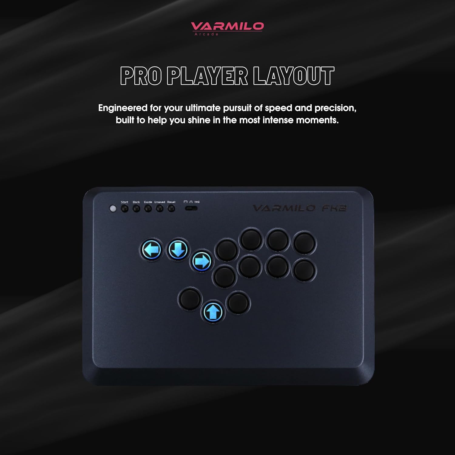 Varmilo Fighting King 2 Arcade Controller for PC - Classic Black