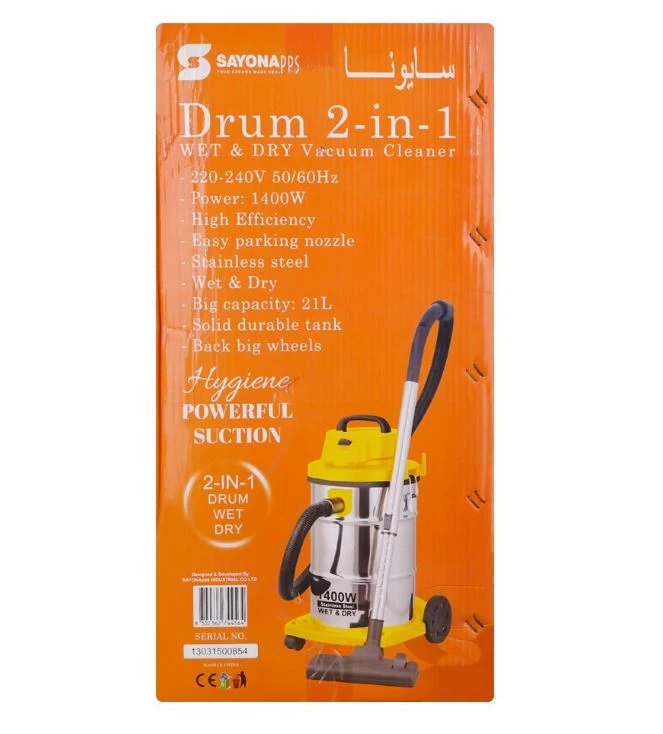 Sayona Wet & Dry Vacuum Cleaner SVC - 2362, Yellow & Black