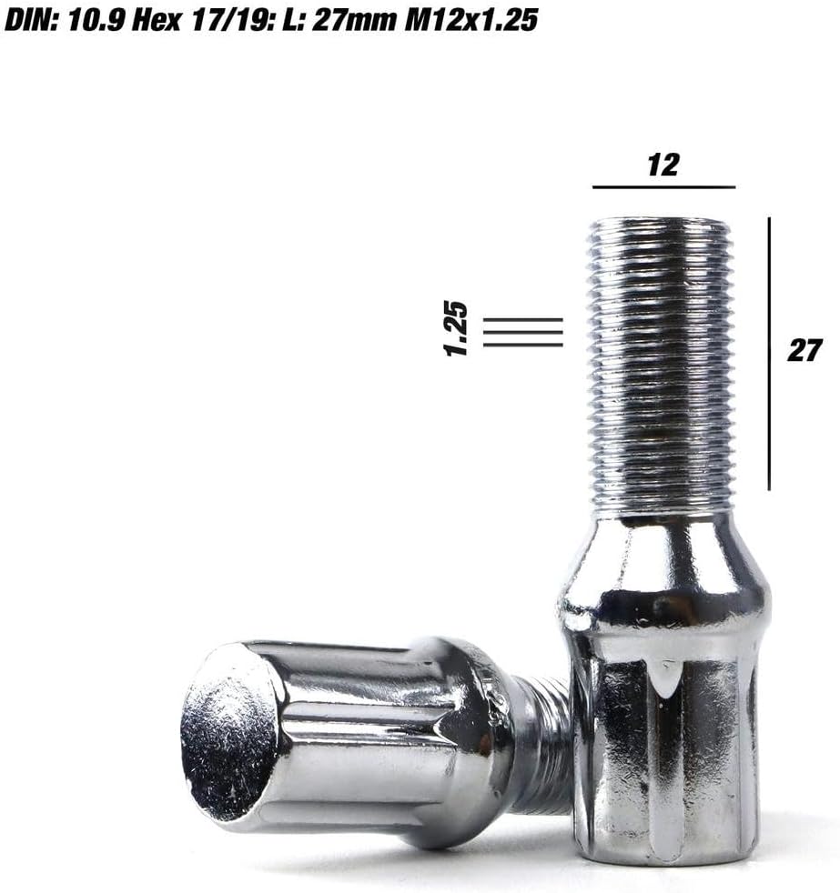 OMP Speed Set of 20 Wheel Bolts with Metric M12X1.25 17/19 - Steel