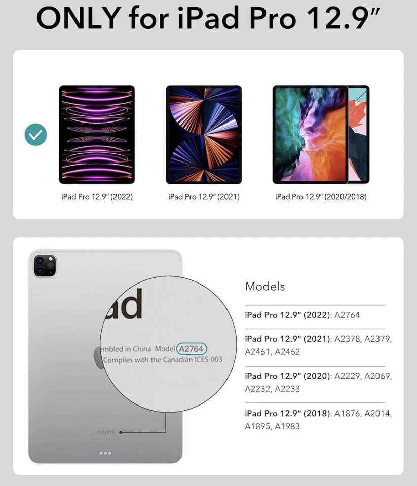 ESR Ascend Keyboard Case, iPad Case w/ Keyboard Compatible w/ iPad Pro 12.9