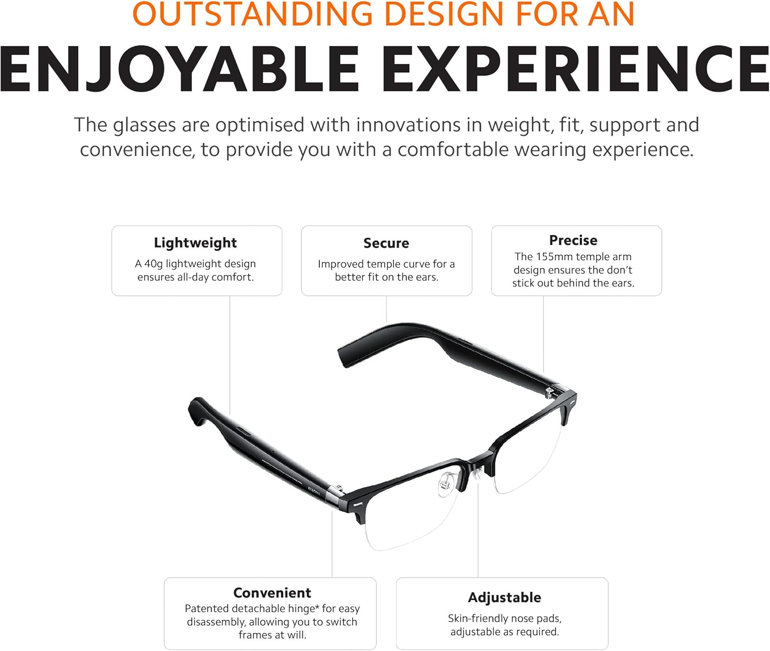 Xiaomi Smart Audio Glasses, Black - BHR9530GL