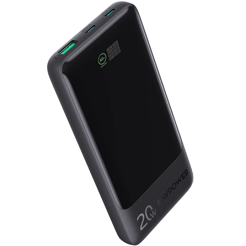 RAVPower PD Pioneer 10000mAh 20W 3-Port Power Bank - Black