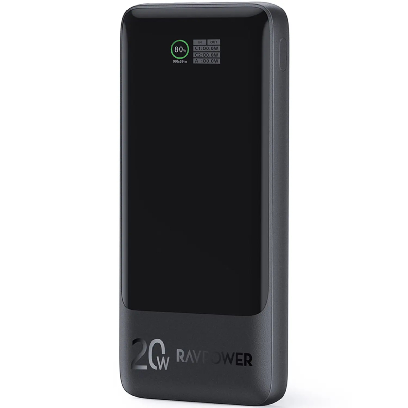 RAVPower PD Pioneer 10000mAh 20W 3-Port Power Bank - Black