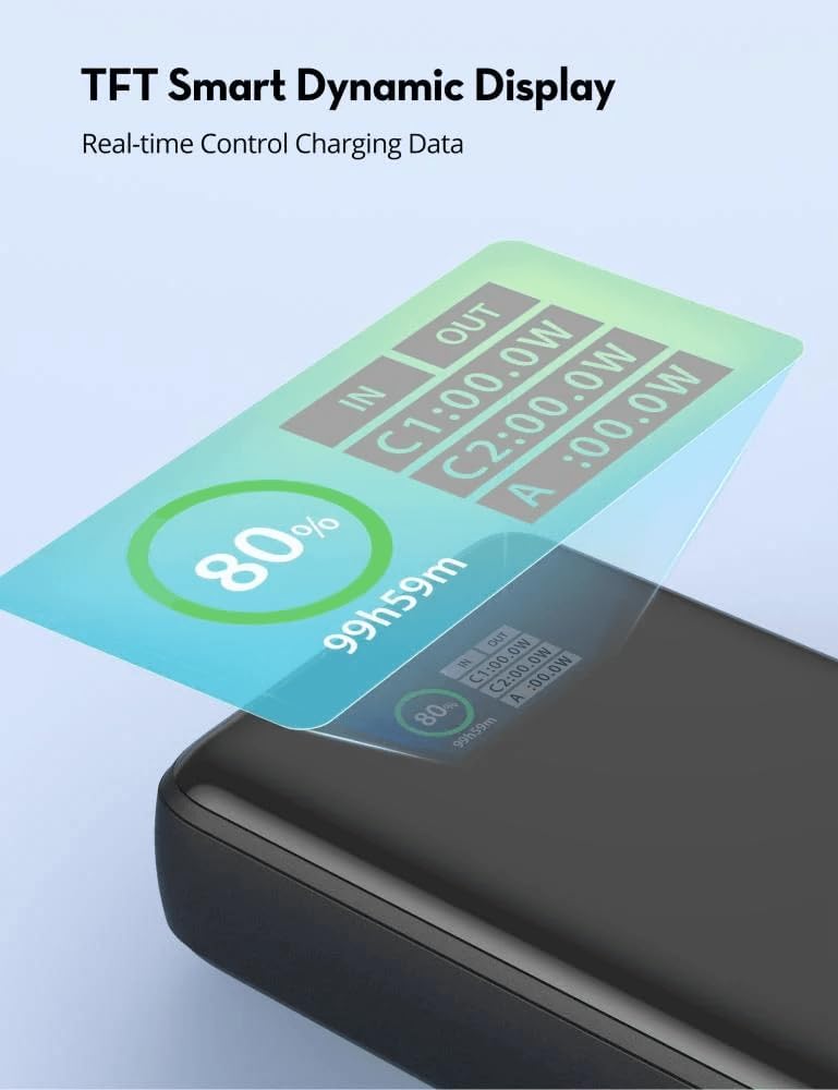RAVPower RP-PB1238 PD20W Pioneer 20000mAh 3-Port Power Bank - Black