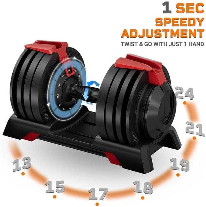 King Smith 24KG adjustable dumbbell, kettlebell, barbell 3-in-1 - Black