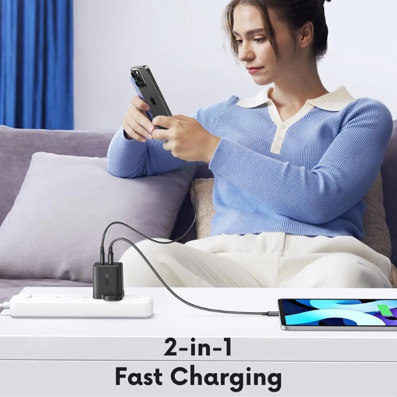 UGreen 20W 2-Port Fast Charger UK - Black