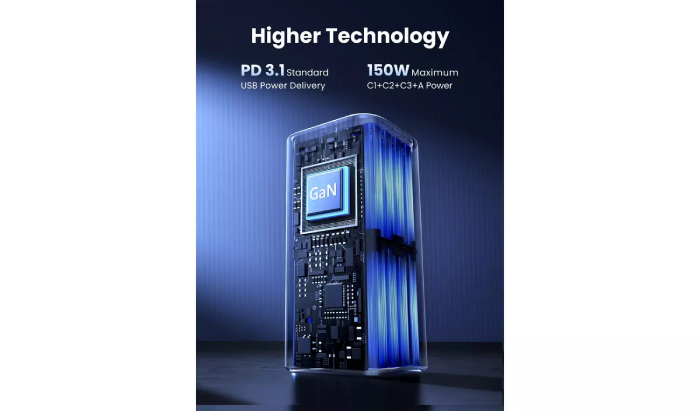 UGreen 150W 4-Port GaN Fast Car Charger - Space Grey