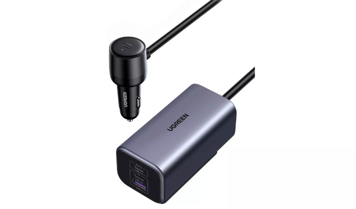 UGreen 150W 4-Port GaN Fast Car Charger - Space Grey