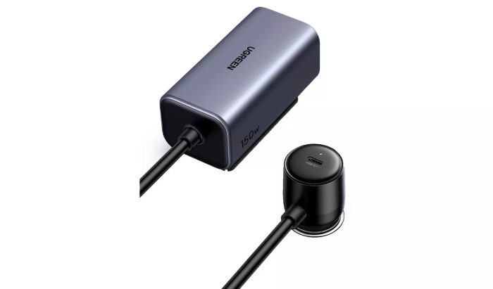UGreen 150W 4-Port GaN Fast Car Charger - Space Grey