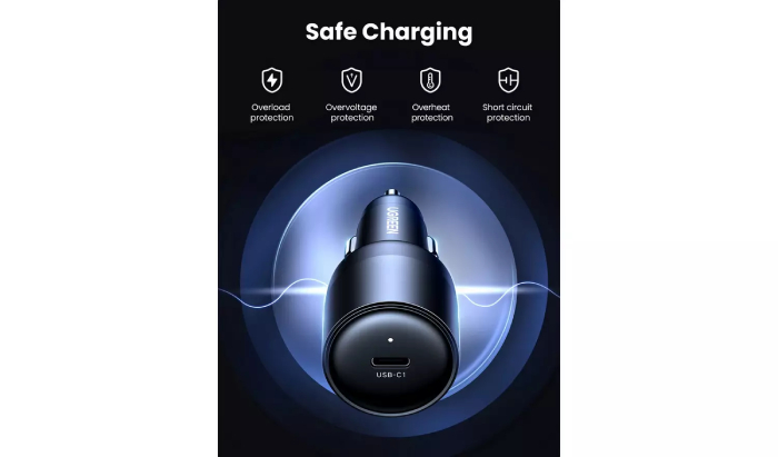 UGreen 150W 4-Port GaN Fast Car Charger - Space Grey