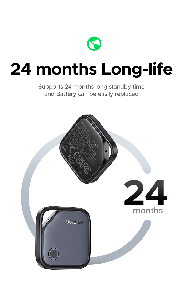 UGreen Tracker Tag Smart Bluetooth Finder - Grey