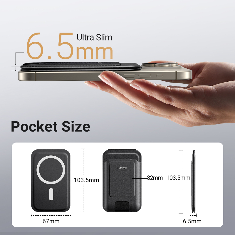 UGreen Magnetic Wallet MagSafe with Stand - Black