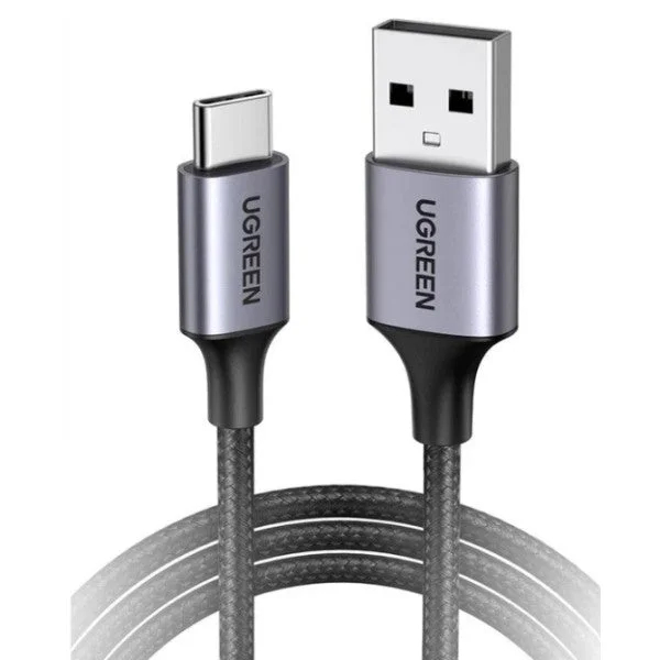 UGreen USB-A 2.0 to USB-C Cable Nickel Plating Aluminum Braid 1.5m - Black