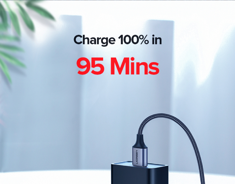 UGreen USB-A 2.0 to USB-C Cable Nickel Plating Aluminum Braid 1.5m - Black