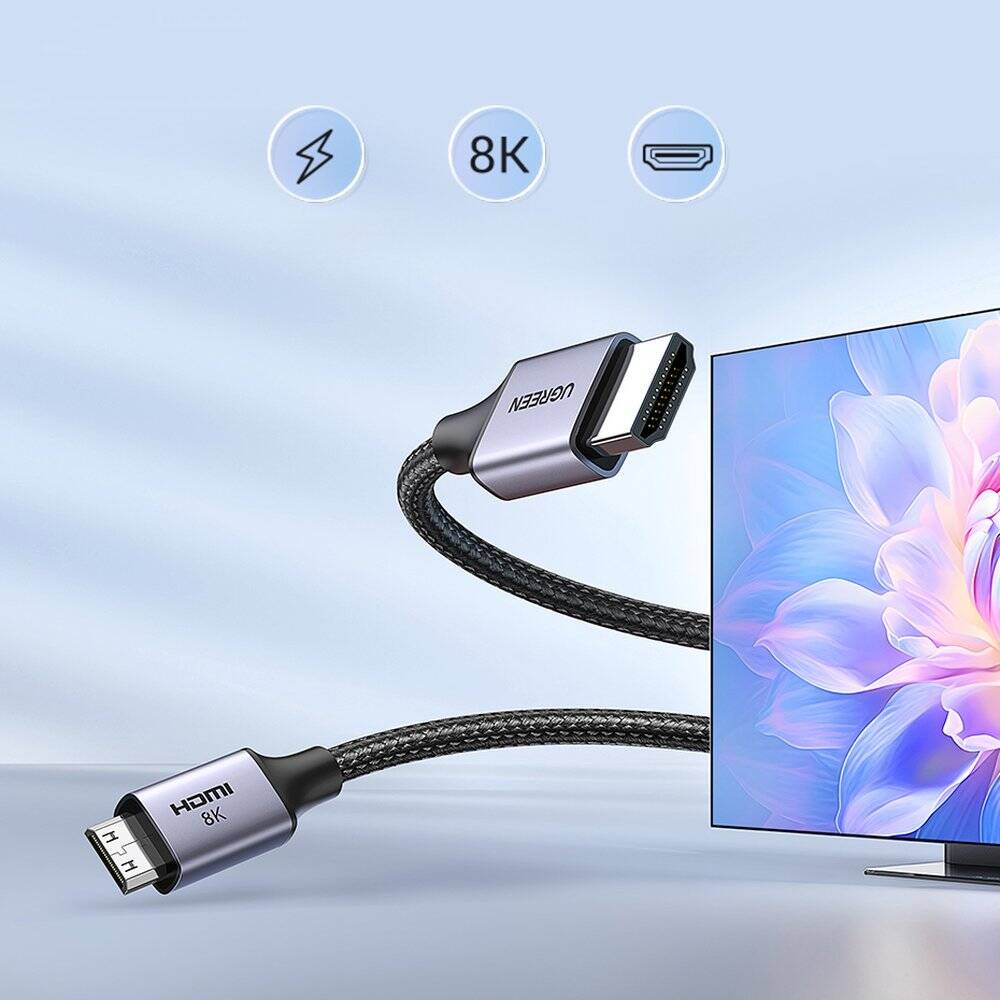 UGreen Mini HDMI to HDMI 8K Cable 2m - Black
