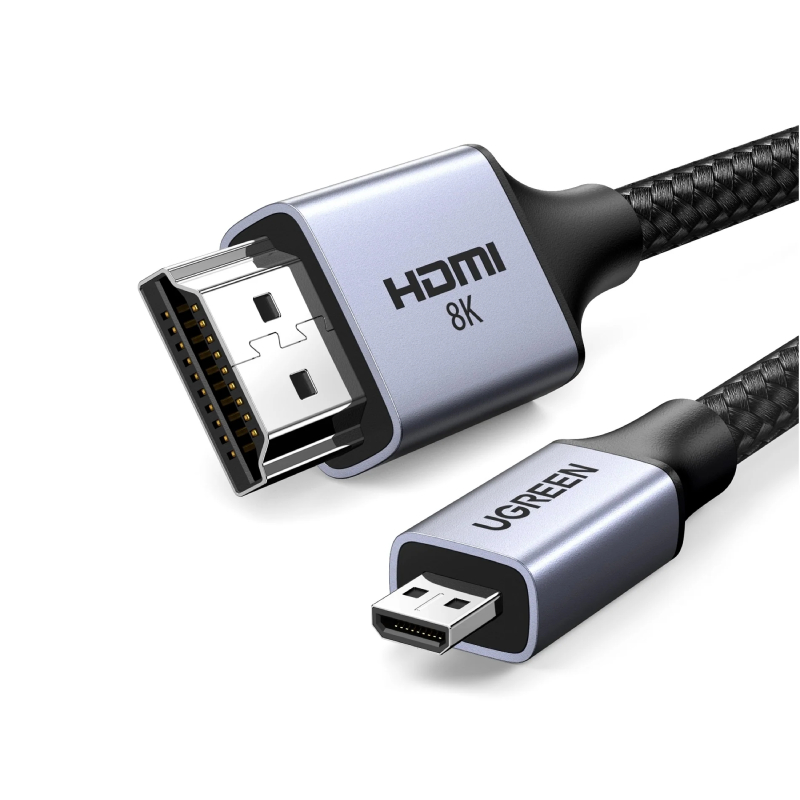 UGreen Micro HDMI to HDMI 8K Cable 2m - Black