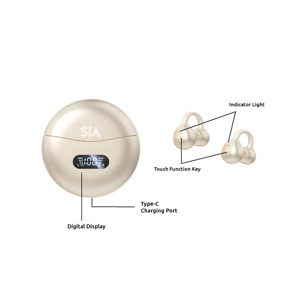 SIA Buds Air True Wireless Stereo Mini Air Flow Buds, Beige - BKTWSAIR-BG