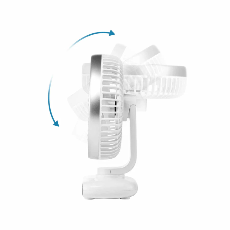 SIA Desktop Fan Rechargeable 3600mAH Oscillating - White