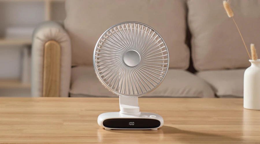 SIA Desktop Fan Rechargeable 3600mAH Oscillating - White