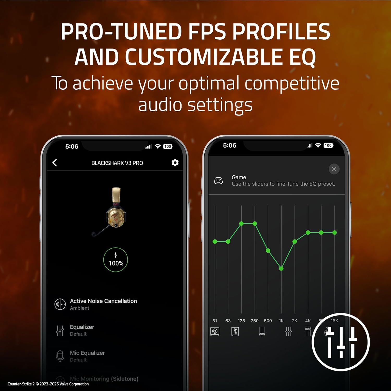 Razer Black Shark V3 Pro Wireless ANC Esports Gaming Headset - Counter-Strike 2 Edition RZ04-05400800