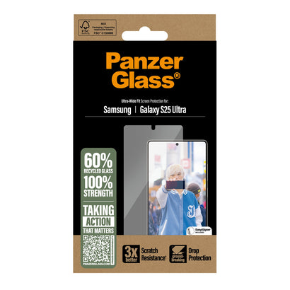 PanzerGlass Screen Protector Samsung S 2025 Ultra, Ultra-Wide Fit - Clear