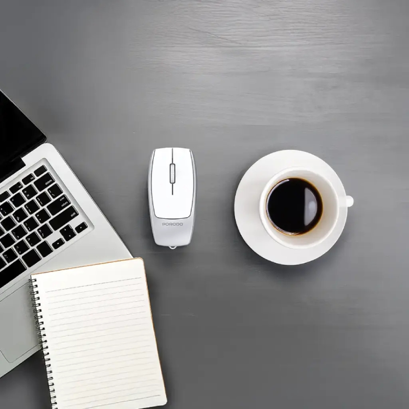 Porodo Wireless Mouse 1600DPI with Card Reader - Silver