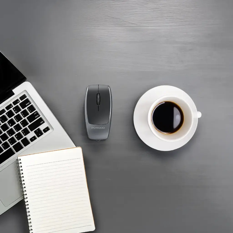 Porodo Wireless Mouse 1600DPI with Card Reader - Black