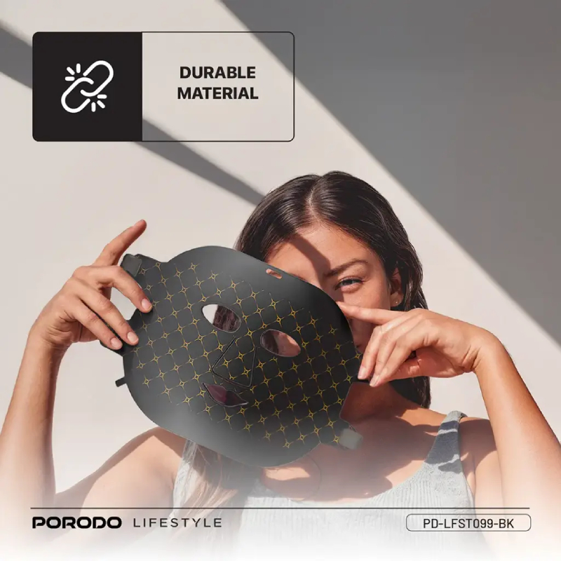 Porodo Lifestyle Red Light Therapy Face Mask - Black