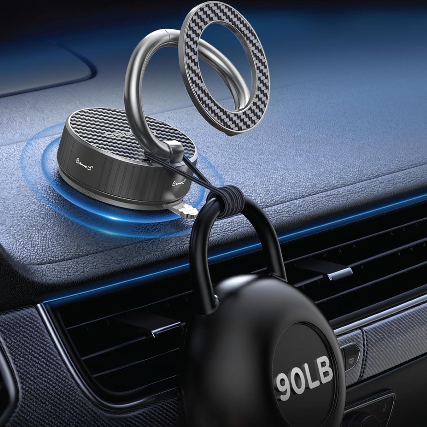 Porodo MagCurve Suction Phone Mount - Black