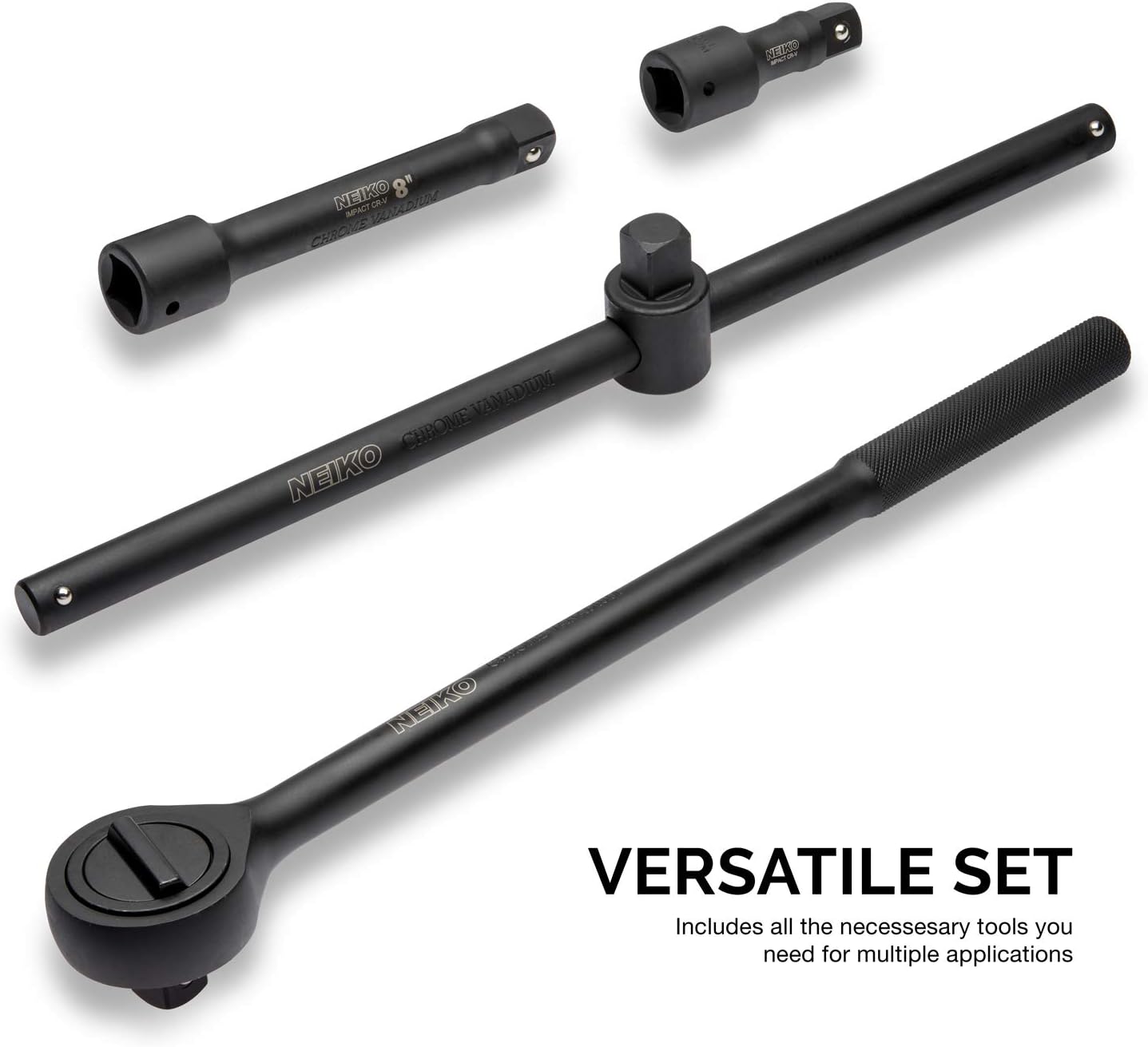 Neiko 02499A CR-V Drive Impact Socket Set (27 Piece), 3/4 Inch - Black