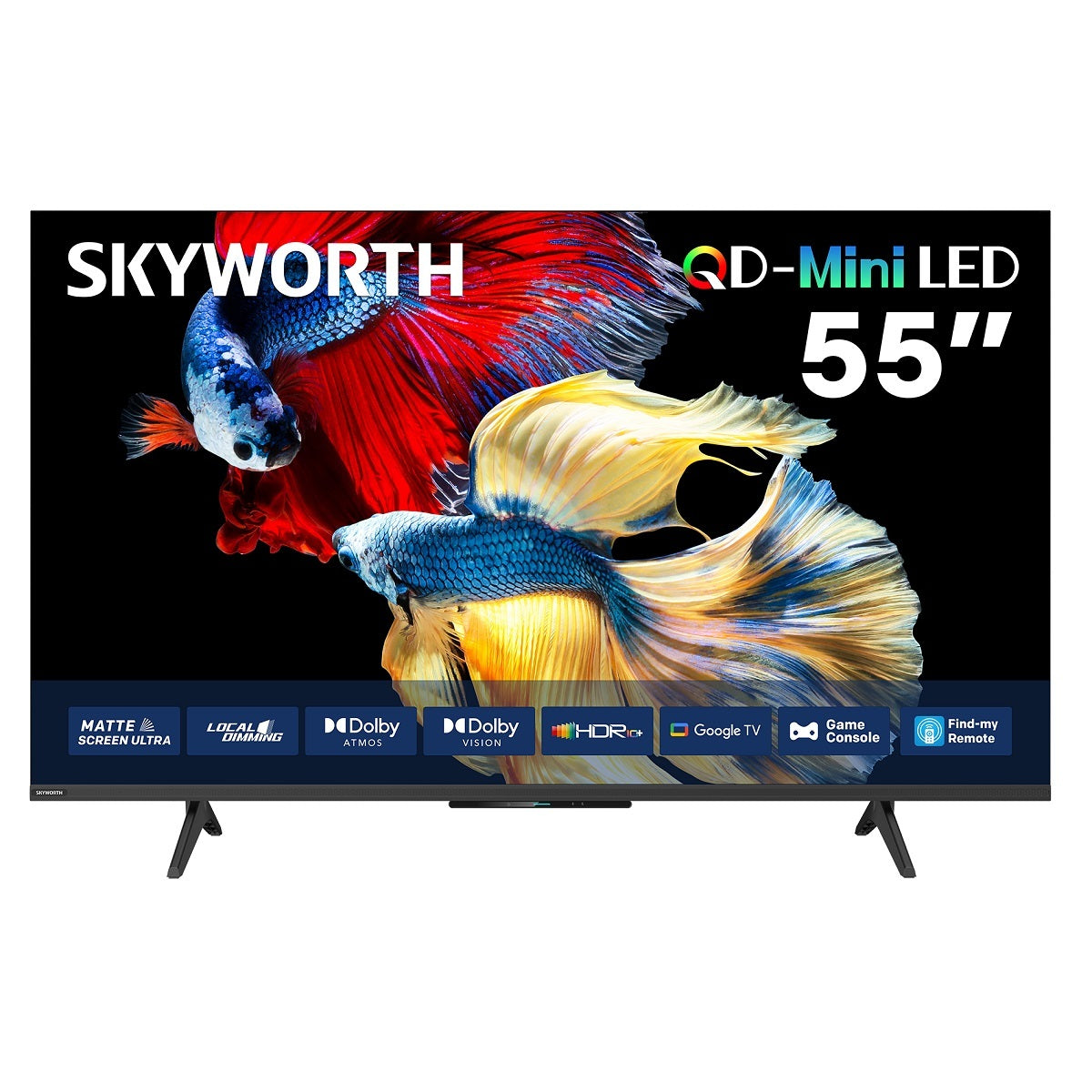 Skyworth 55-inch Mini LED UHD-4K Android Smart TV, Black - LED-55X6600H