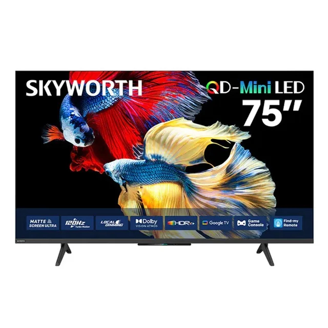 Skyworth 75-inch Mini LED UHD-4K Android Smart TV, Black - LED-75X6600H